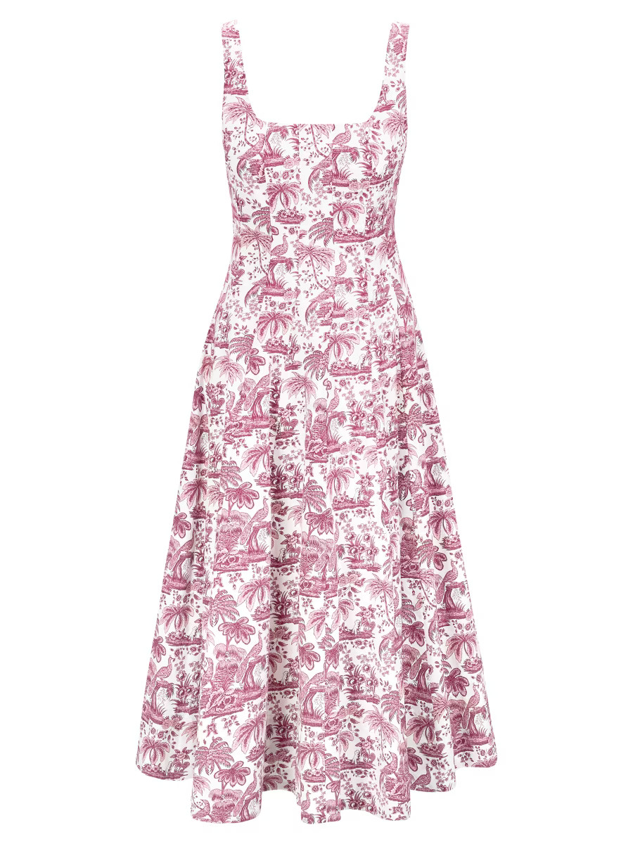 Wells Tropical Toile Midi-Dress | Saks Fifth Avenue
