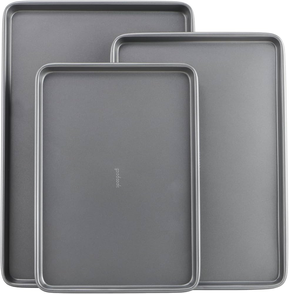 GoodCook Everyday Nonstick Carbon Steel Baking Sheet Set, 3 Pack – Small 13” x 9”, Medium 1... | Amazon (US)