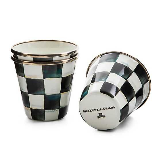 Courtly Check Enamel Herb Pots - Set of 3 | MacKenzie-Childs