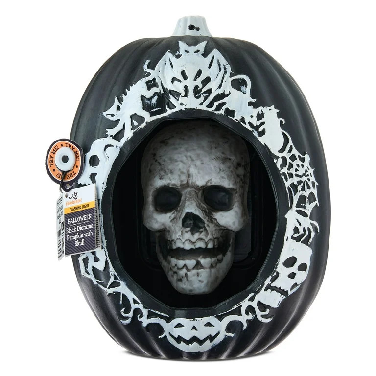 Blow Mold Pumpkin with LED Skeleton Face Decoration, Multicolor, 12.99", Halloween by Way To Cele... | Walmart (US)