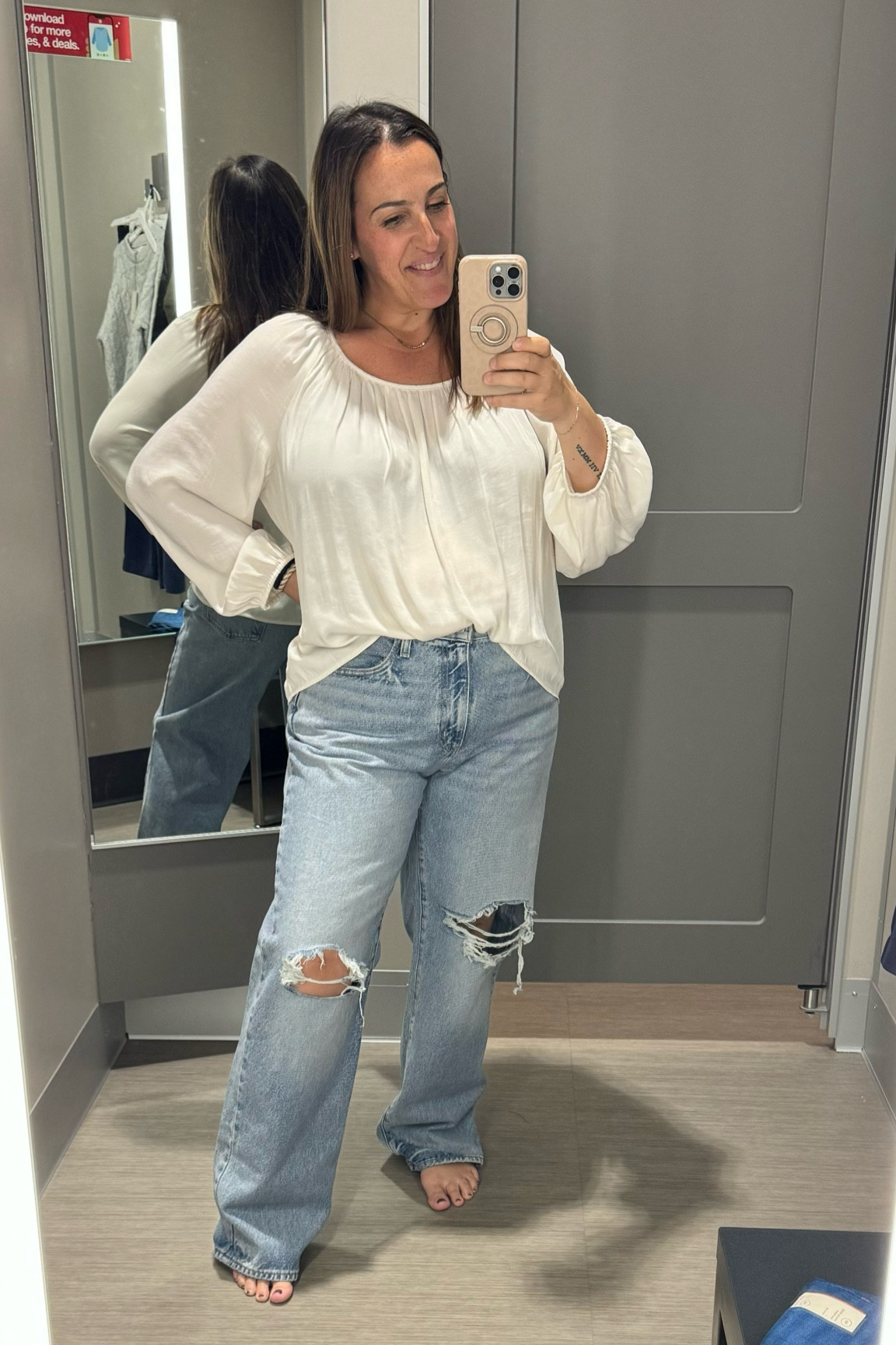 Loving this top for work or going out! Jeans have no stretch so size up if in between 

#LTKsalealert #LTKmidsize #LTKstyletip