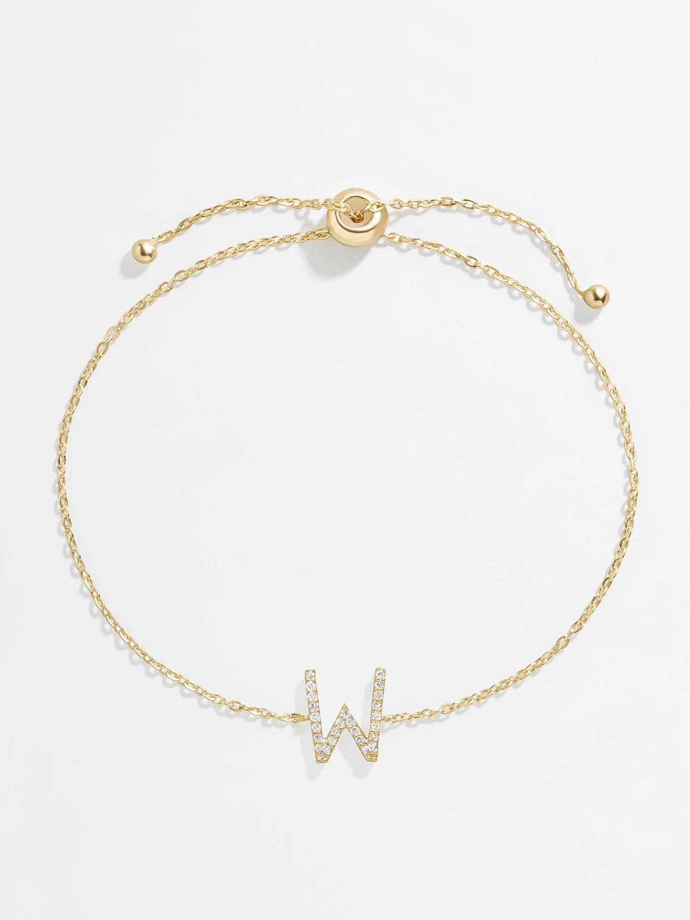14K Gold & Diamond Initial Bracelet - Gold/Pavé | BaubleBar (US)