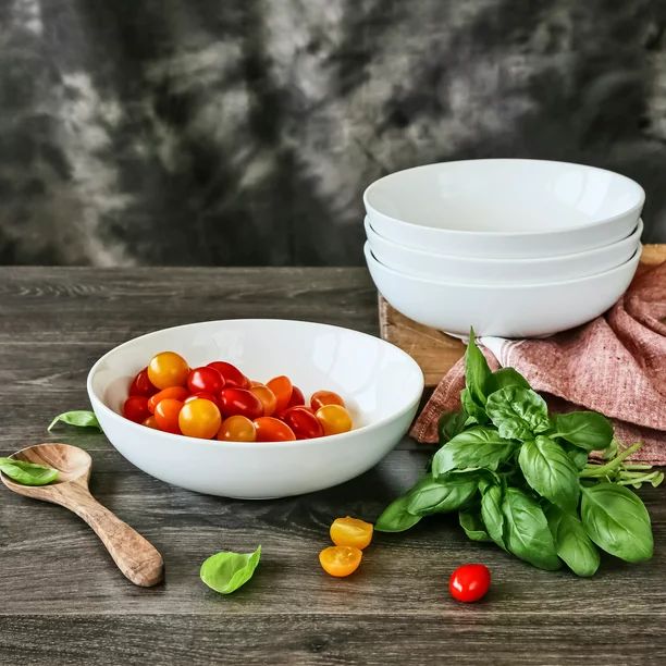Better Homes & Gardens Porcelain Round Pasta Serve Bowls, Set of 4 | Walmart (US)
