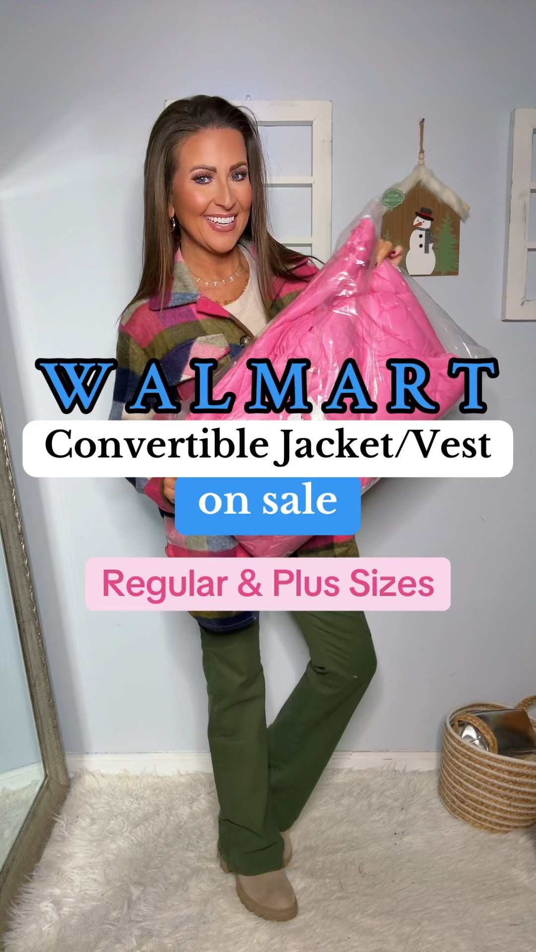 Convertible Jacket/Vest: S (Stand collar; attached hood, bungee drawcord, Zip front, Detachable long, 2 front on-seam zip pockets, Convertible; quilted design; water-resistant shell; interior bungee cord at waist)
Long sleeve tee: S (comes in other colors, great layering piece)
Shacket: S (comes in two other colors) 
Pants: 4 

Cute shacket outfit, fall outfit, fall fashion, winter outfit, beanie, winter fashion, winter costume, winter jacket 

#LTKFindsUnder100 #LTKFindsUnder50 #LTKSeasonal