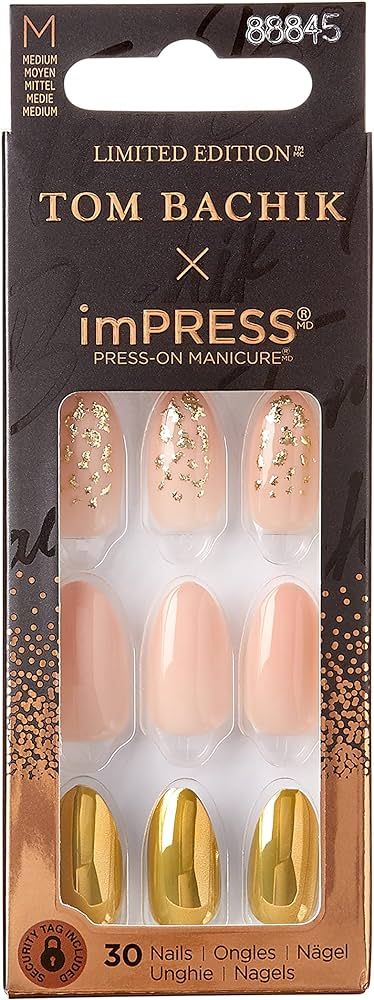 KISS TOM BACHIK x imPRESS Press-On Manicure Nail Kit, Style "Mix and Mingle" Medium Almond Neutra... | Amazon (US)