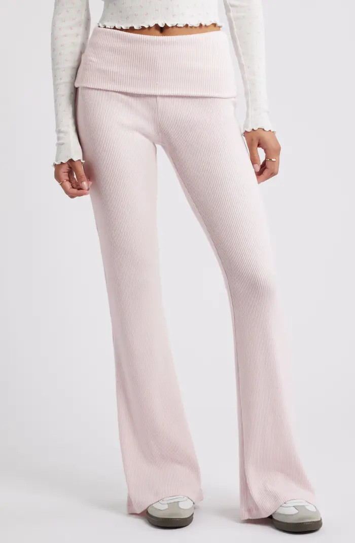 Cozy Flare Rib Pants | Nordstrom