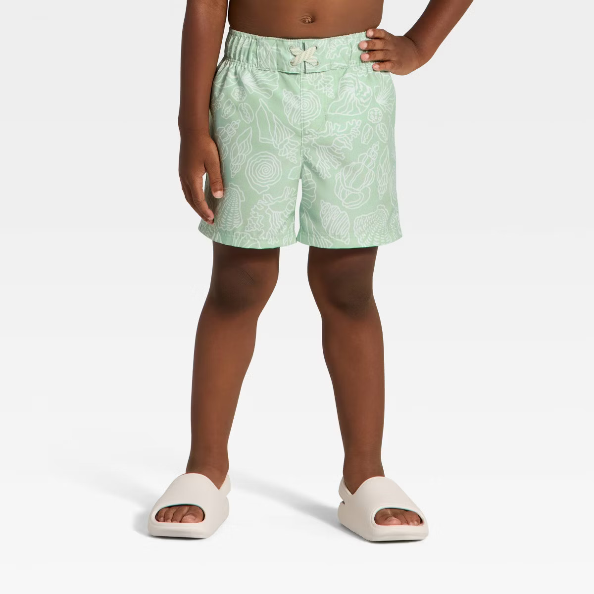 Toddler Boys' Seashell Board Short Swim Trunks - Cat & Jack™ Green | Target