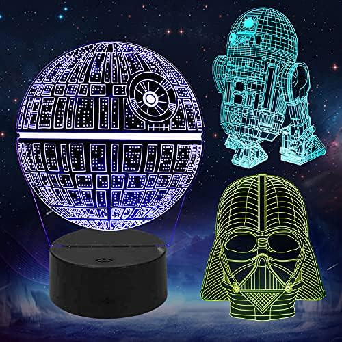 Star Wars 3D Illusion Lamp for Kids, 4 Patterns 3D Night Light with Timing Remote Control and 16 Col | Amazon (US)