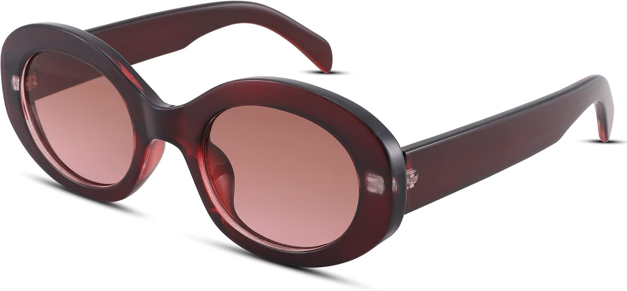 Pro Acme Clout Goggles Sunglasses Women Men Retro Oval Round Shade Trendy Thick Frame glasses | Amazon (US)