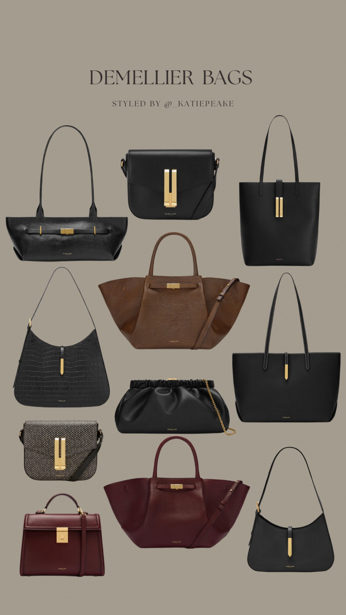 Demellier bags 🖤 use BF20 for 20% off 

Premium highstreet bags, leather bag, black bag, cross body bag, tote bag 

#LTKCyberWeek #LTKbag #LTKuk