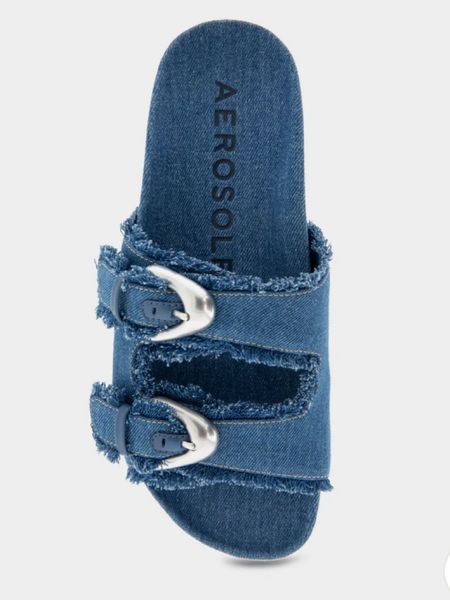 Aerosoles 
Comfortable Women's Two Band Molded Footbed Sandal in Denim Fabric Denim Fabric

#LTKStyleTip #LTKWorkwear #LTKShoeCrush