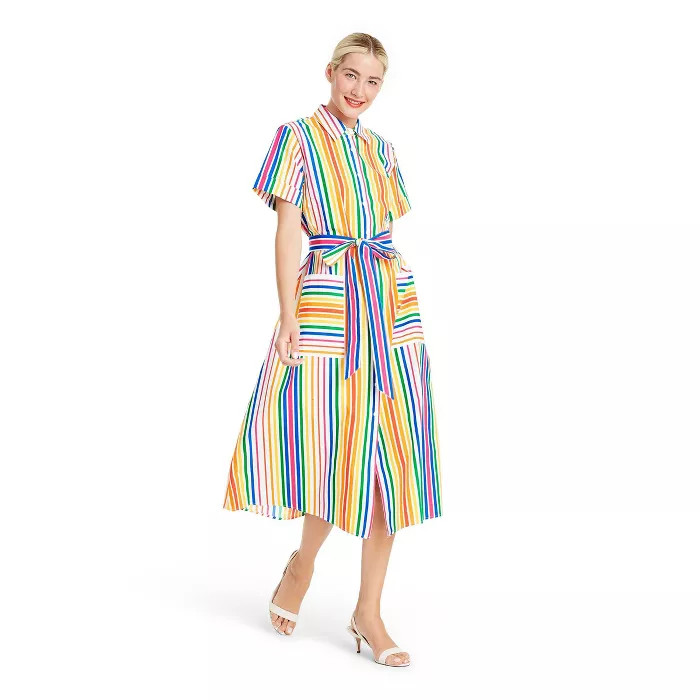 Striped Short Sleeve Shirtdress - Christopher John Rogers for Target | Target