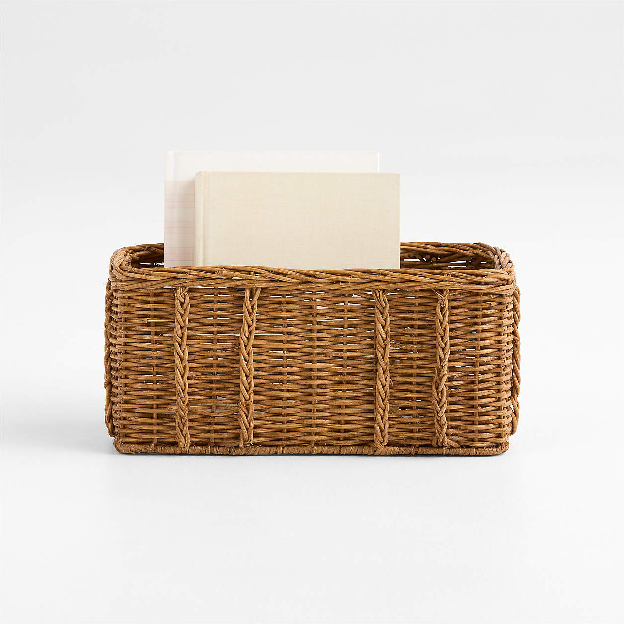 Alford Rattan Square Basket + Reviews | Crate & Barrel | Crate & Barrel