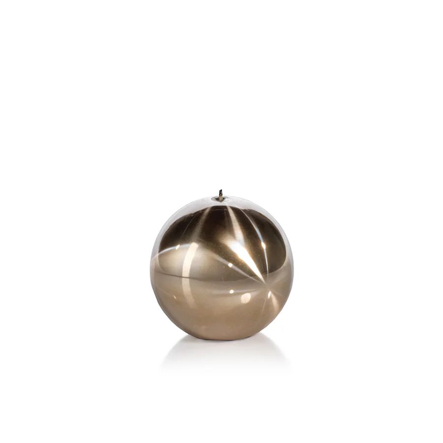 Titanium Gold Ball Candle in Various Sizes | Burke Decor
