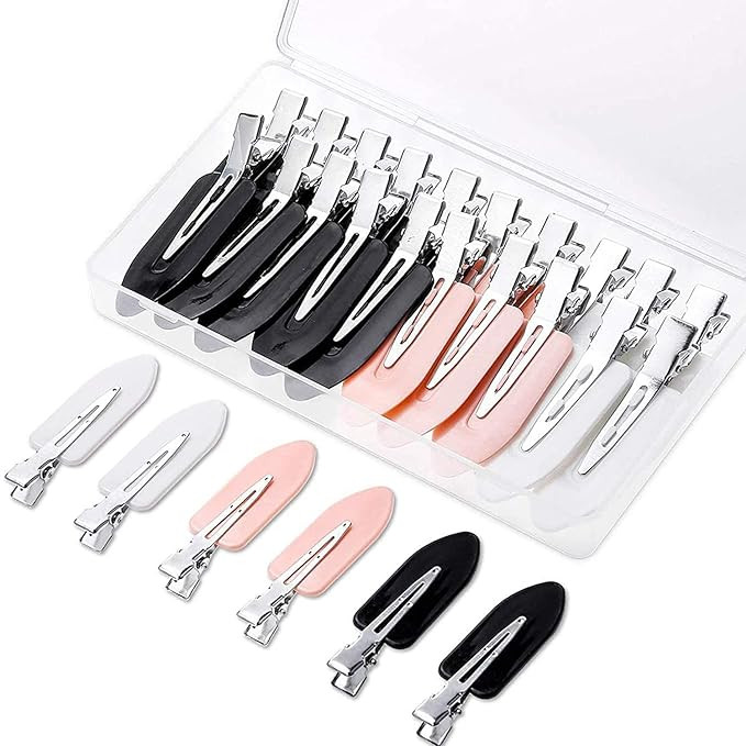 Gingbiss 20 Pcs No Bend Hair Clips, No Crease Hair Clips Curl Pin Clips with Storage Box for Hair... | Amazon (US)