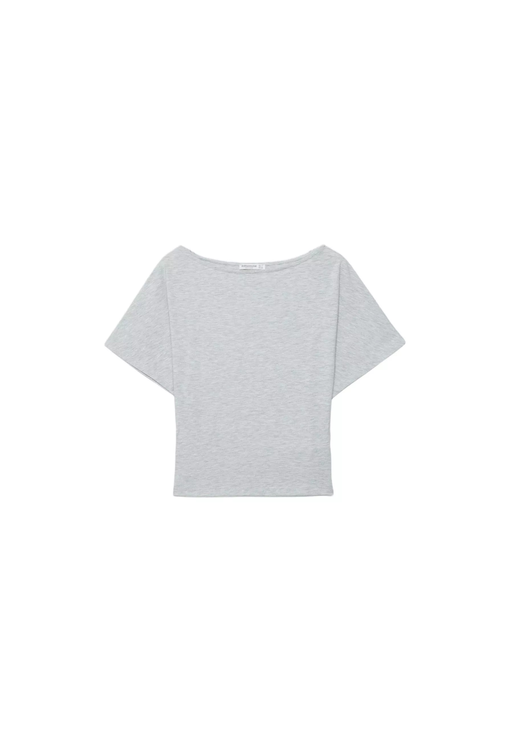 Short sleeve boat neck T-shirt - Women's Mocacos Nuevo | Stradivarius United Kingdom | Stradivarius (UK)