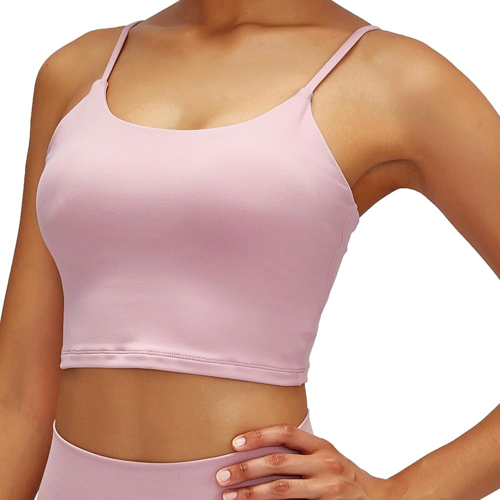 Women Padded Sports Bra Fitness Workout Running Shirts Yoga Tank Top | Amazon (US)
