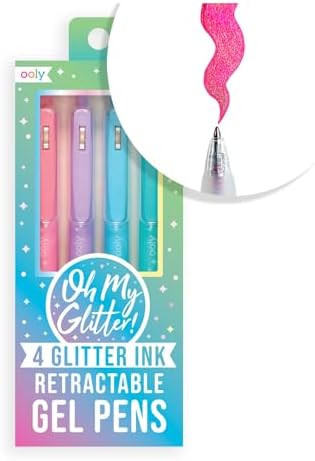 Ooly Oh My Glitter Gel Pens, Set of 4, Retractable | Ages 6+, Retractable, Cute School and Art Su... | Amazon (US)