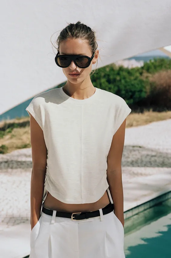 RUCHED RUSTIC T-SHIRT | Zara US