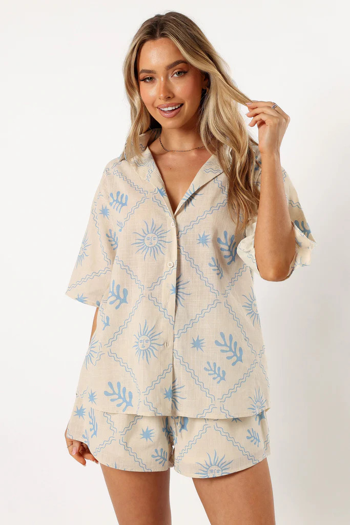 Maisy Short Set - Beige Blue | Petal & Pup (AU)