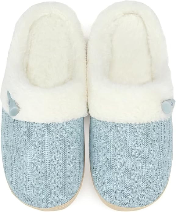 NineCiFun Women's Slip on Fuzzy House Slippers Memory Foam Slippers Scuff Outdoor Indoor Warm Plu... | Amazon (US)