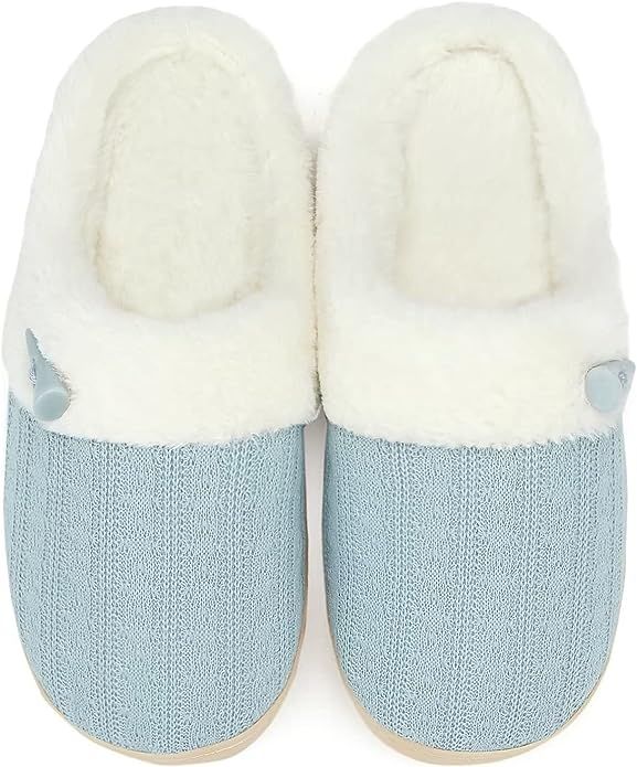 NineCiFun Women's Slip on Fuzzy House Slippers Memory Foam Slippers Scuff Outdoor Indoor Warm Plu... | Amazon (US)