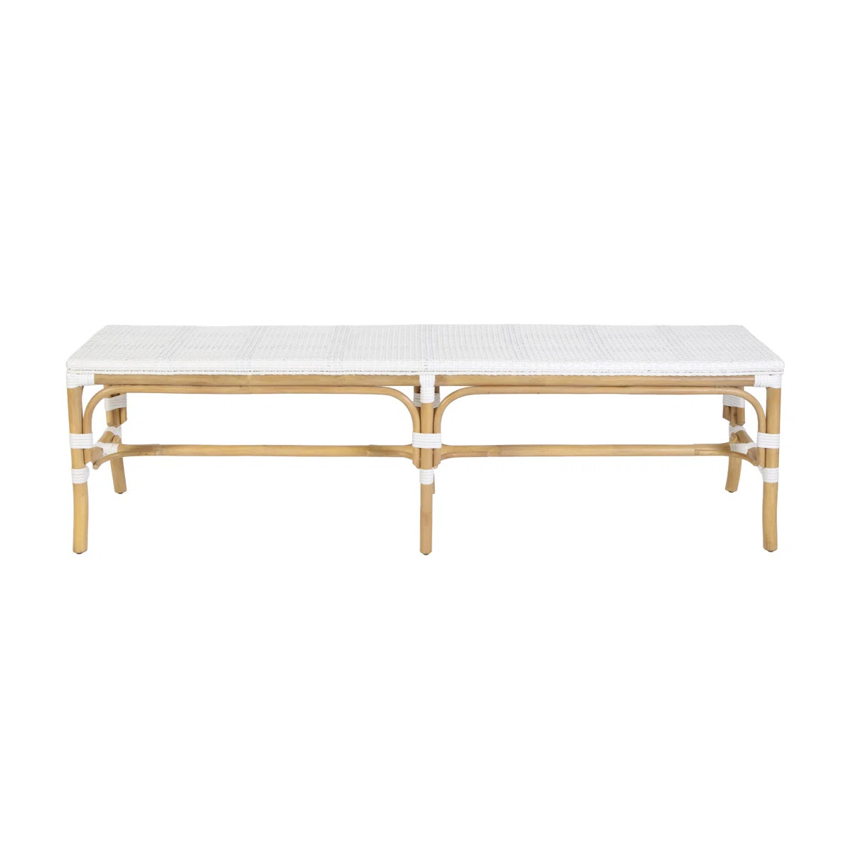 Laguna 66.5 in. W Rattan Backless Accent Bench, Smooth White | Wayfair North America