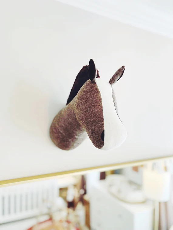 Horse Head Wall Mount / Stuffed Animal Head for Nursery / Fake Horse Head / Best Baby Shower Gift... | Etsy (US)