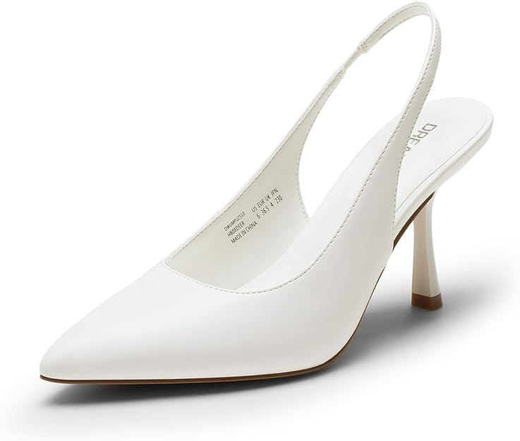 DREAM PAIRS Women's Heels Slingback Stiletto Pumps Shoes Pointed Closed Toe Kitten Heels Dress Br... | Amazon (US)