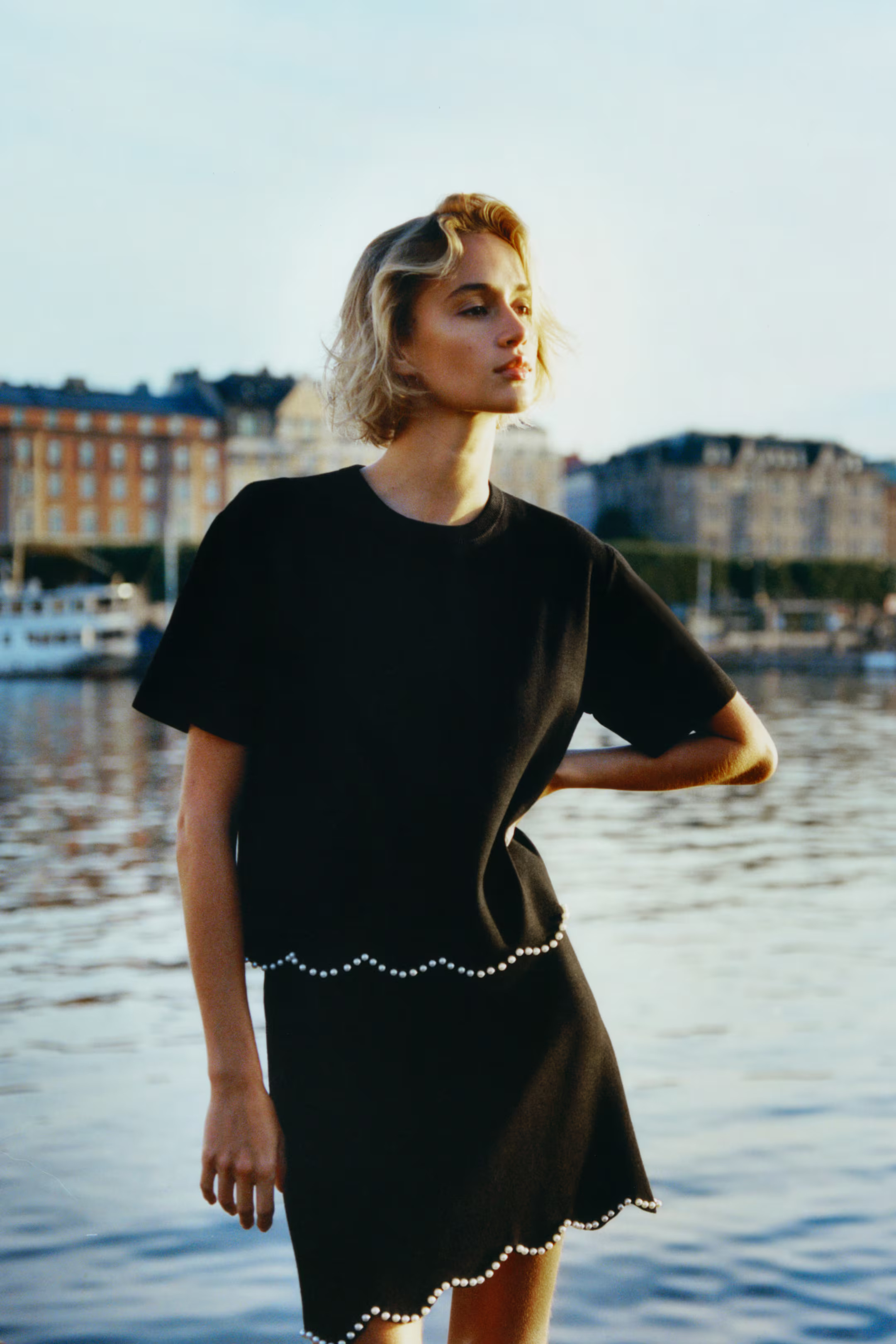 Bead-Embellished Knit Skirt | H&M (US + CA)