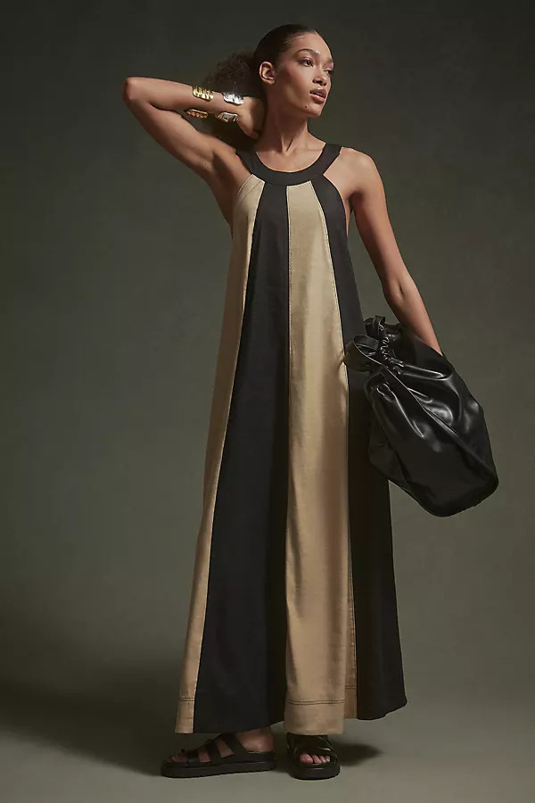 The Ami Linen Halter Maxi Dress by Maeve | Anthropologie (US)