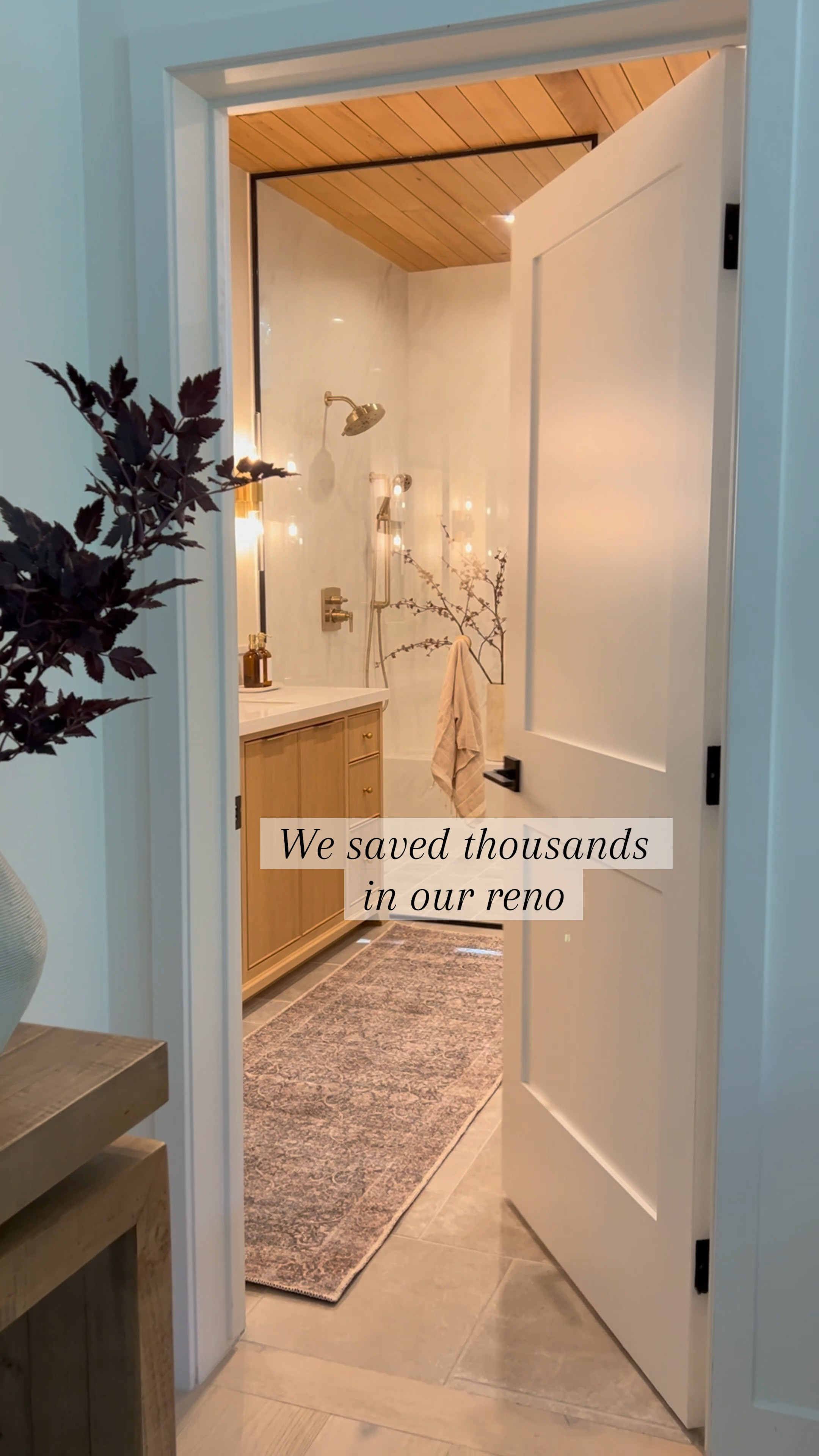 Remodels can be expensive! We saved thousands of dollars using these affordable levers and doors which are currently on sale for Wayfair Black Friday sale!  I’ve use these in almost all my clients homes and they’ve held up so well and it’s already been a few years. Bathroom design, white door, black levers, privacy, levers tile marble tile, Vaill pattern, black mirror, wood vanity

#LTKSaleAlert #LTKHome #LTKFindsUnder100