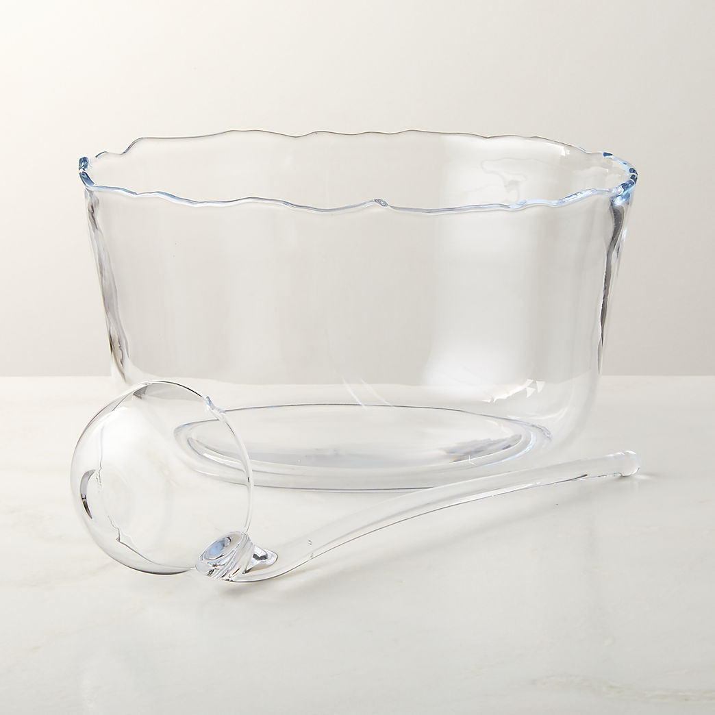Winry Clear Glass Punch Bowl Set of 2 | CB2 | CB2