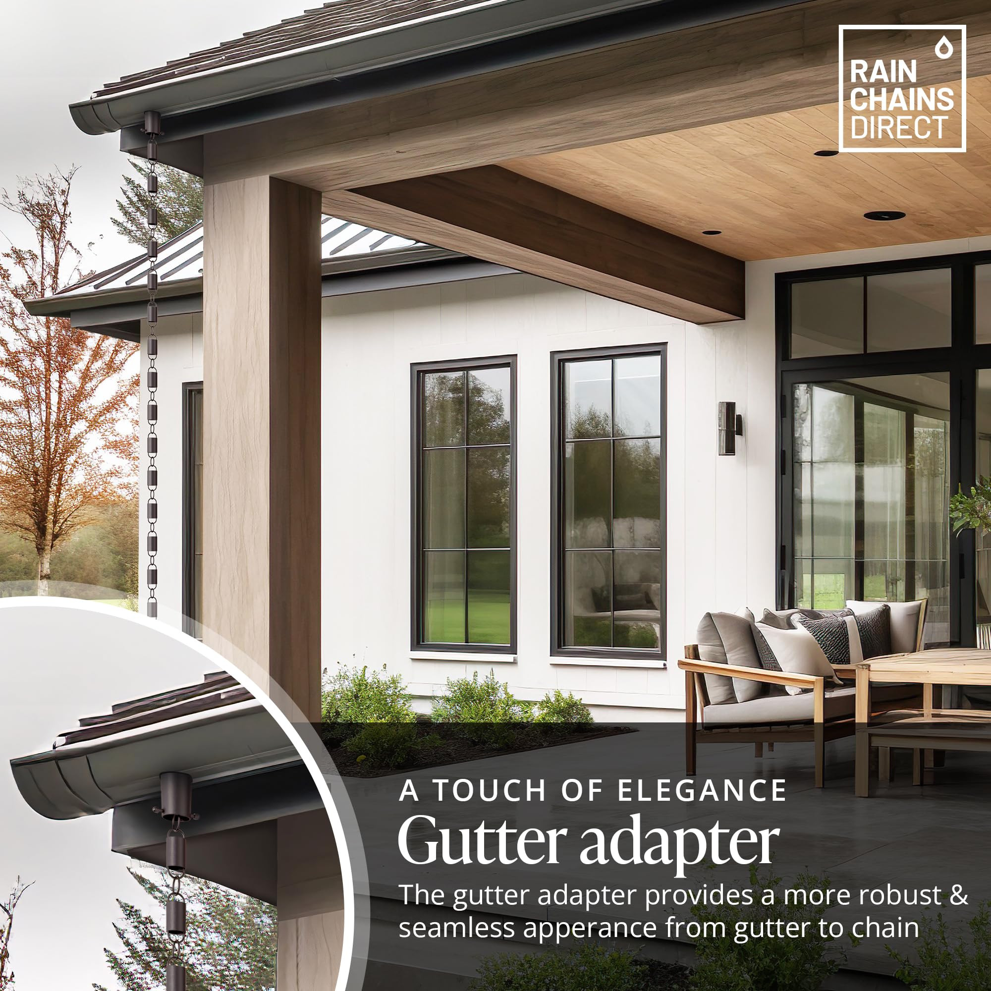 Rain Chains Direct - Rain Chain Gutter Adapter/Installer in Black Powder Coated Aluminum | Amazon (US)