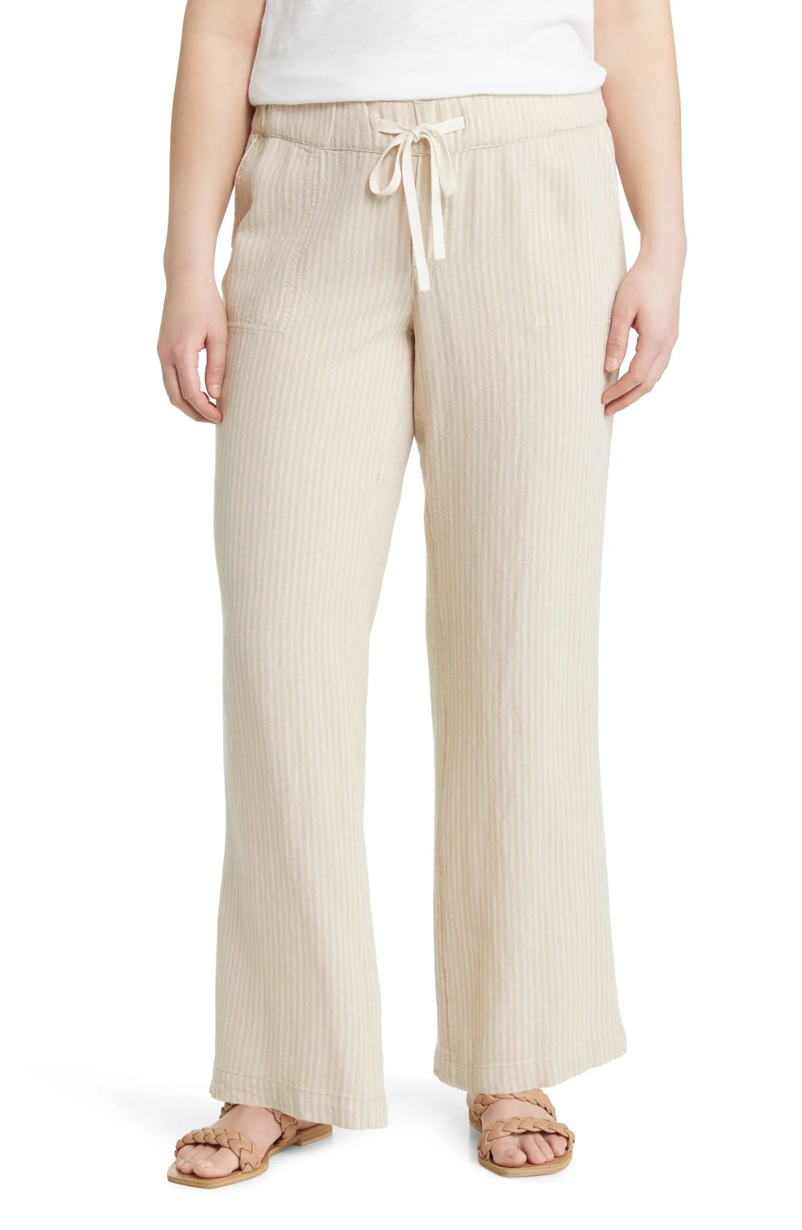 Stripe Linen Blend Pants | Nordstrom