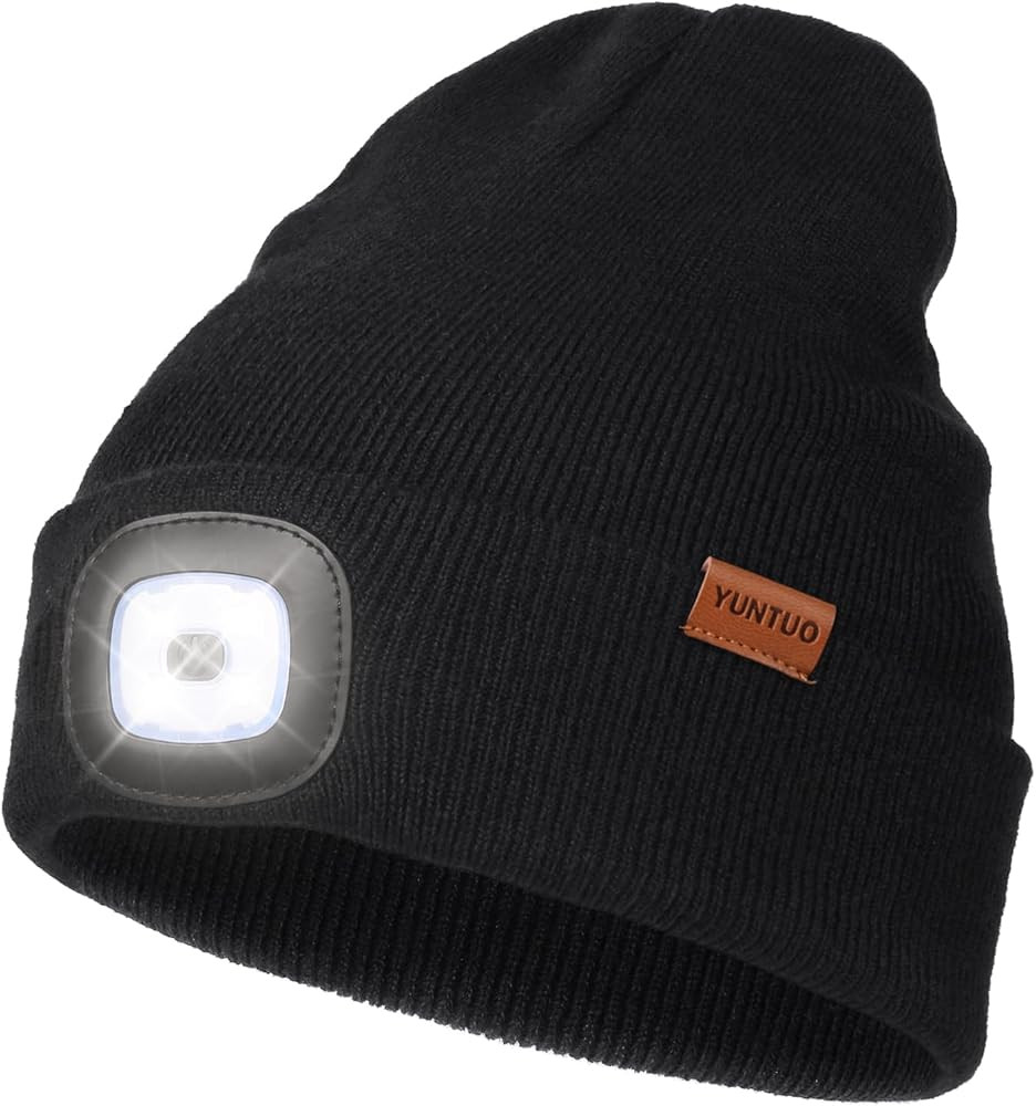 YunTuo LED Beanie with The Light, Unisex USB Rechargeable Headlamp Winter Knitted Cap Gifts for M... | Amazon (US)