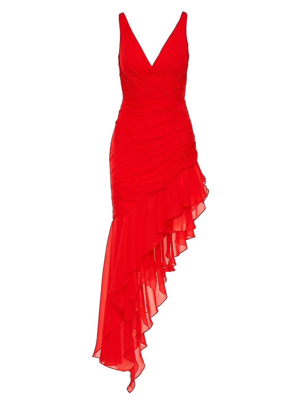 Mac Duggal Ieena V-Neck Asymmetric Dress | Saks Fifth Avenue