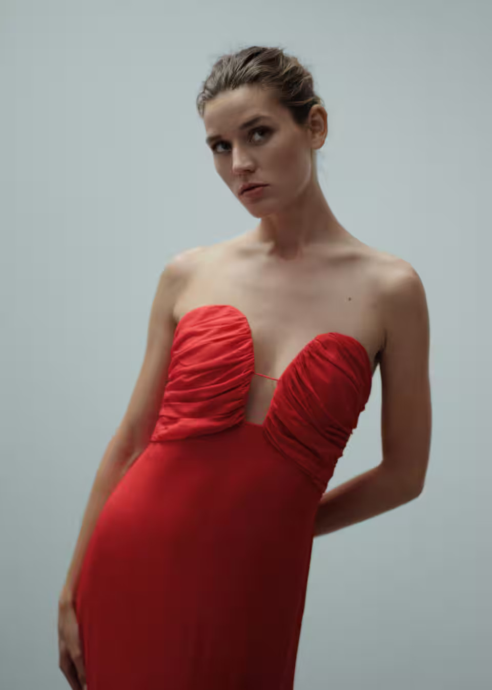 Strapless dress with sweetheart neckline | MANGO (UK)