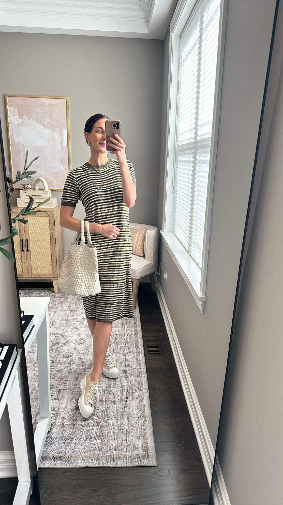 Love this striped body on sweater dress from Amazon! Items include a woven vegan leather tote, a knit dress, platform sneakers, and gold jewelry! 

Wearing a small in the dress at 5'4.5. Shoes fit TTS.

Amazon fashion, amazon finds, amazon outfit inspo 

#LTKfindsunder100 #LTKstyletip #LTKSeasonal