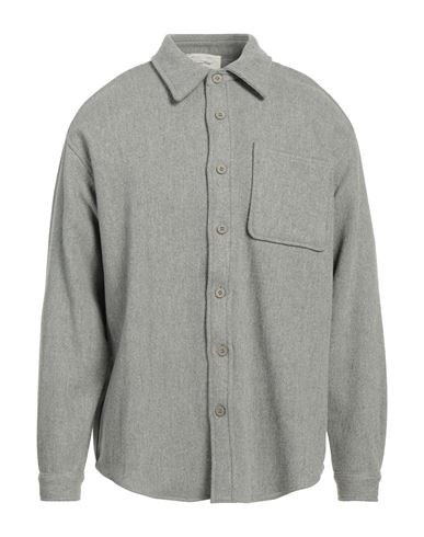 American Vintage Man Shirt Light grey Size S Wool, Polyamide, Polyester | YOOX (US)