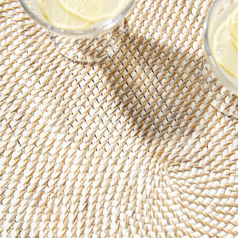 Whitewashed Oval Rattan Placemat  | Tableware | The  White Company | The White Company (UK)