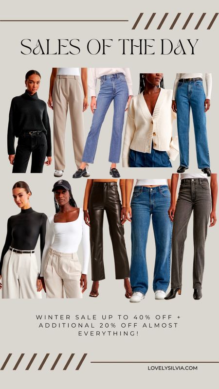 Winter sale! Up to 40% off with an additional 20% off! 

sweater, leather pants, jeans, denim, high waisted jeans, cardigan, long sleeve top, Abercrombie jeans, Abercrombie sale 

#LTKfindsunder100 #LTKsalealert #LTKstyletip