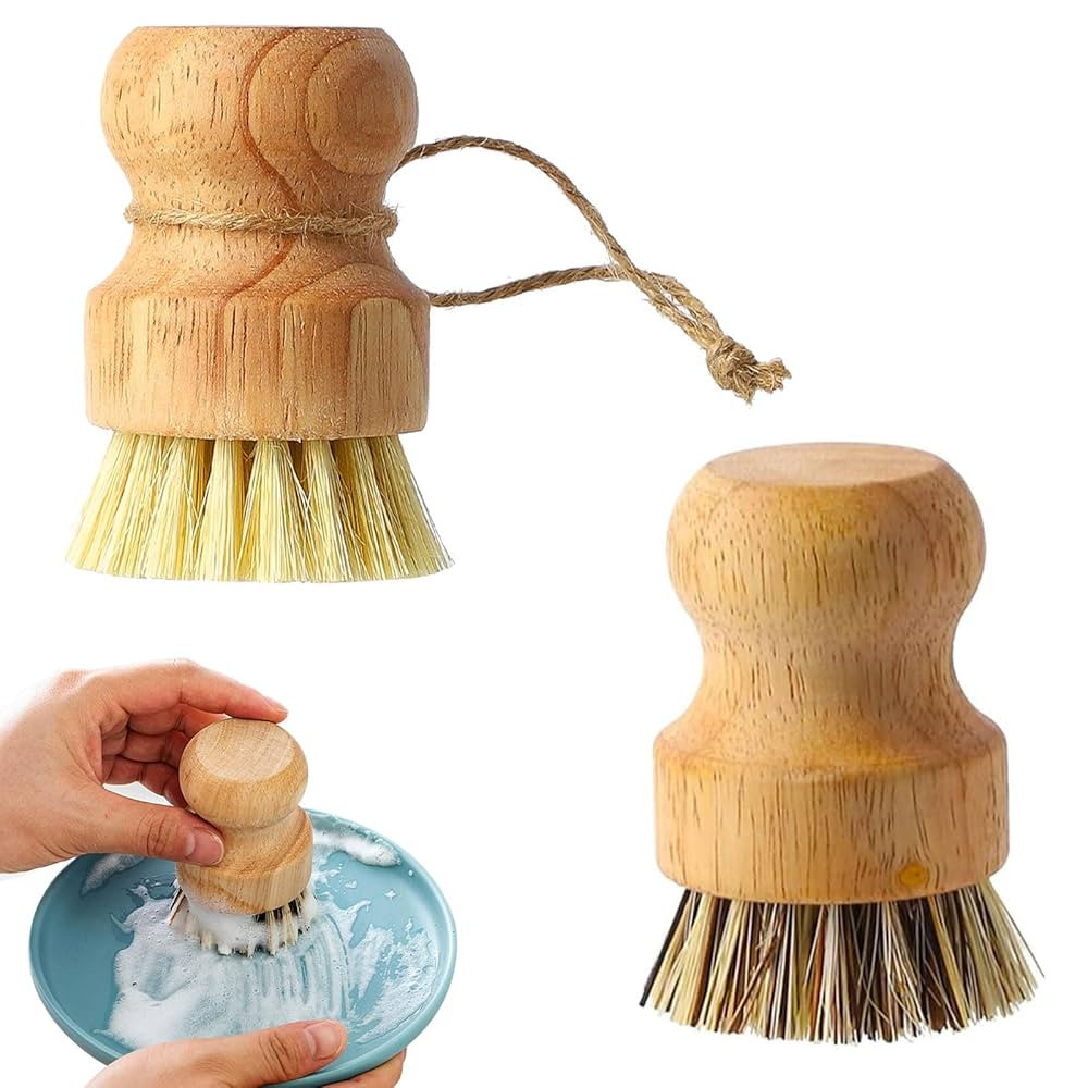 Dish Scrub Brush Dish Scrubber, 2 Packs Natural Bamboo Dish Brush Full Circle Palm Scrub Brush fo... | Amazon (CA)