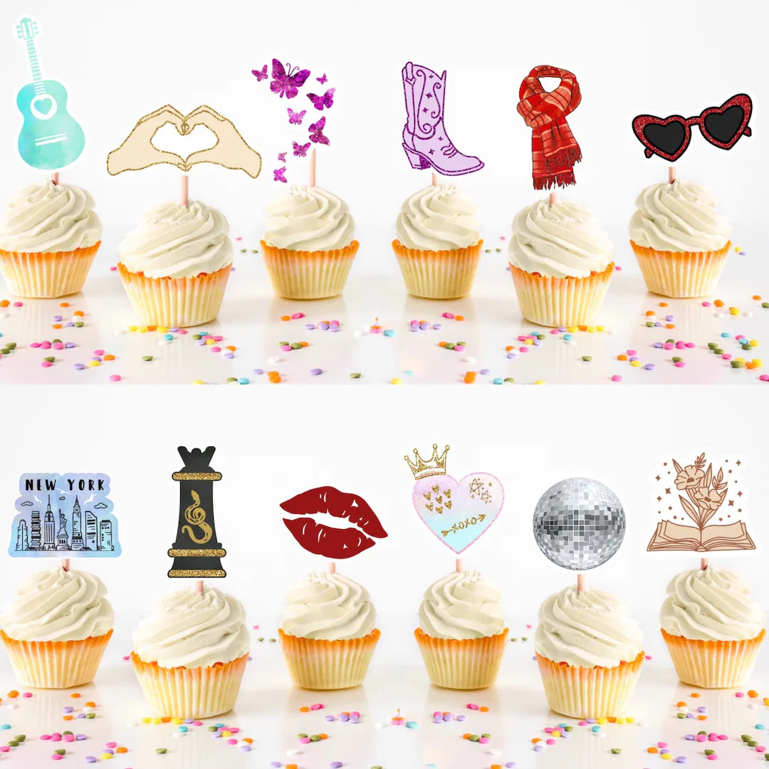 Eras Cupcake Toppers - Set of 13. Birthday Era Theme.  Eras Tour Party. | Etsy (US)
