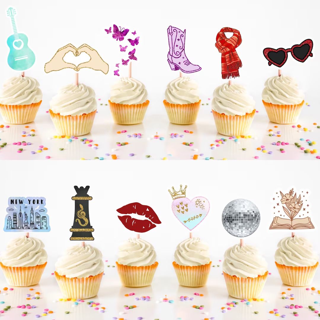 Eras Cupcake Toppers Set of 13. Birthday Era Theme. Eras Tour Party. - Etsy | Etsy (US)