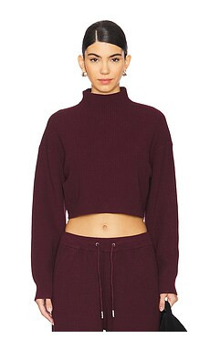 SER.O.YA Carmen Mid Cropped Sweater in Merlot from Revolve.com | Revolve Clothing (Global)