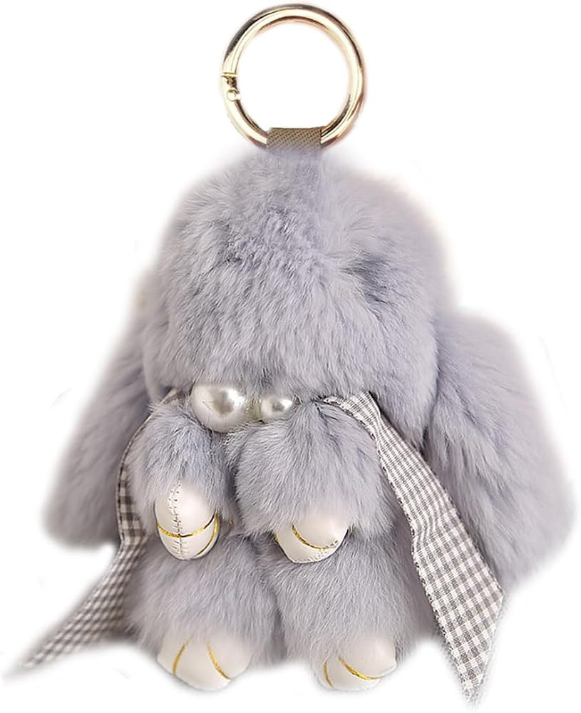 Unpafcxddyig Bunny Keychain Cute Soft Artificial fur Keychain Car Handbag Keyring | Amazon (US)