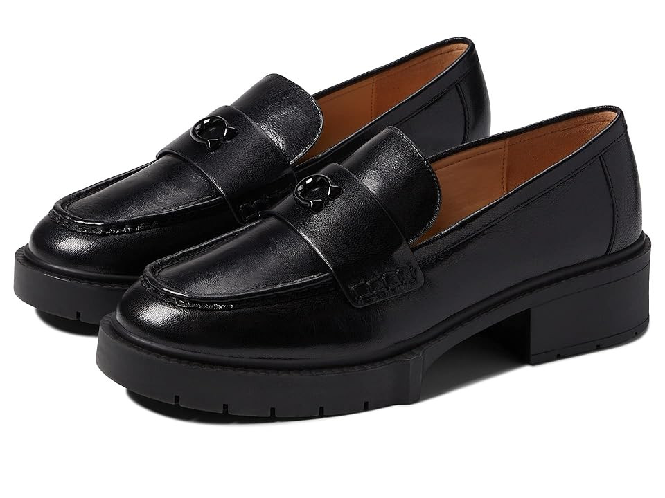 COACH Leah Leather Loafer (Black) Women's Shoes | Zappos