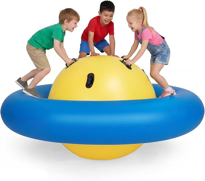 Costzon Giant Inflatable Dome Rocker Bouncer, 88'' Kids Rock and Roll Teeter Totter Seesaw and Cl... | Amazon (US)
