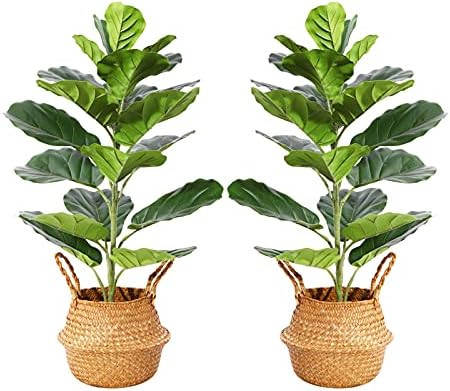 Ferrgoal Artificial Fiddle Leaf Fig Plants 30 Inch Fake Ficus Lyrata Tree With 21 Leaves in Pot a... | Amazon (US)